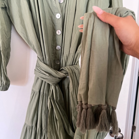 NWT Erika Peña maxi dress w/ buttons and tie - Picture 4 of 5